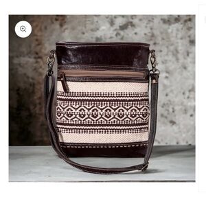 Myra Brown and Cream Patterned Women's Bag